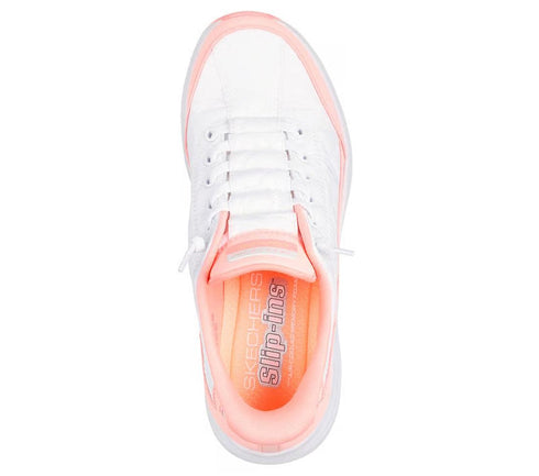 Skechers Womens Slip In Contour Foam Cozy Fit White Hot Coral